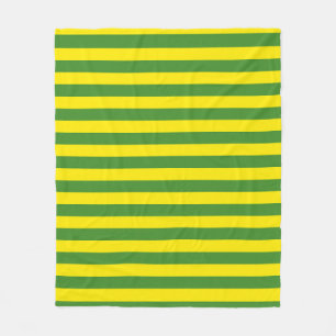 Yellow and Green Stripes Fleece Blanket