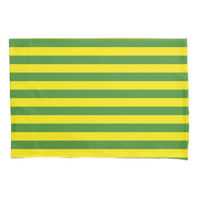 Yellow and Green Stripes Pillowcase (Front)
