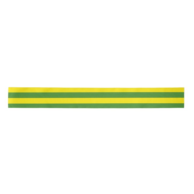 Yellow and Green Stripes Satin Ribbon (Front)
