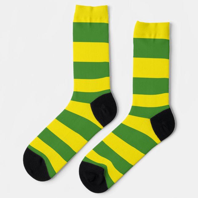 Yellow and Green Stripes Socks (Left)