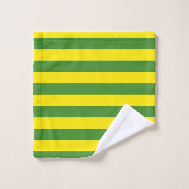 Yellow and Green Stripes Wash Cloth (Wash Cloth)
