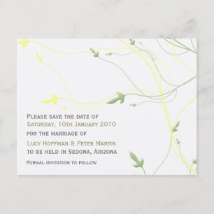 Yellow and Green Vines-Save the date cards