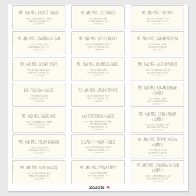 Yellow and Grey Baby Shower Guest Address Labels (Sheet)