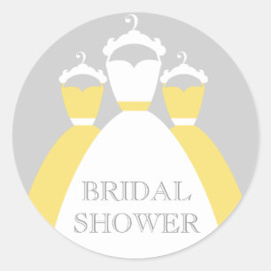 Yellow And Grey Bridal Shower Gift Seals