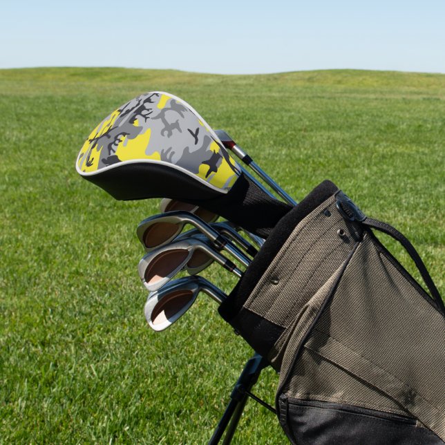 Yellow and Grey Camouflage, Military, Army Golf Head Cover (In Situ)