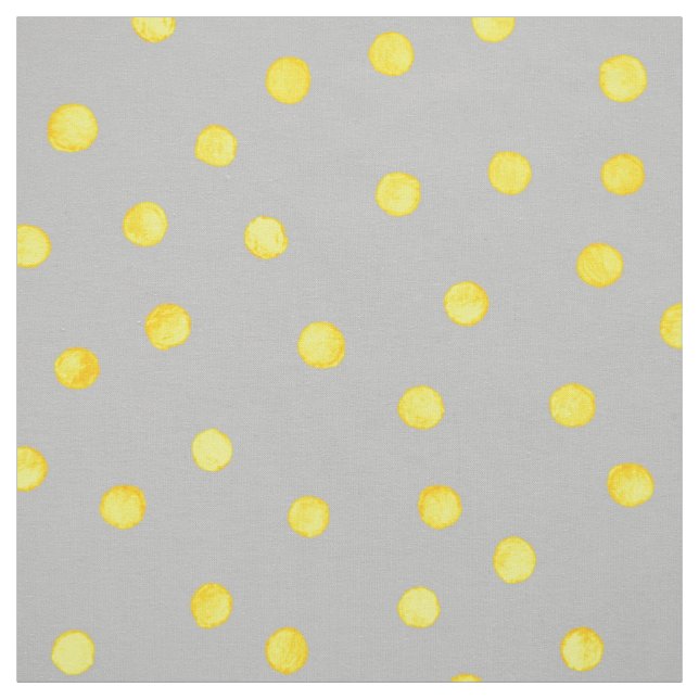 Yellow And Grey Confetti Dots Fabric (Swatch)
