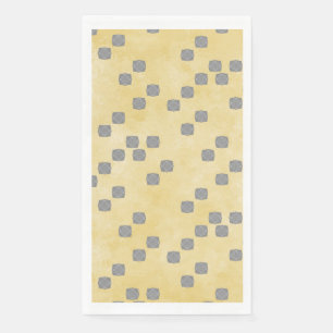 Yellow and Grey Contemporary Polka Dots Pattern Napkin