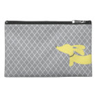 Yellow and Grey Dachshund Make Up Accessory Bag