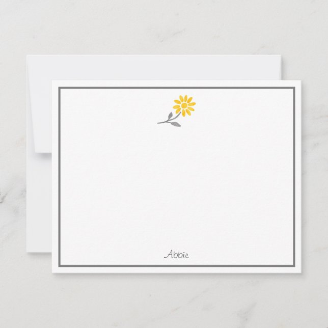Yellow and Grey Daisy Card (Front)