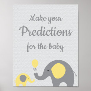 Yellow and Grey Elephant Predictions for Baby Sign