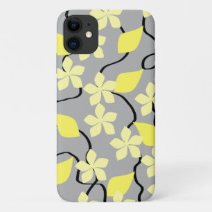 Yellow and Grey Flowers. Floral Pattern. Case-Mate iPhone Case