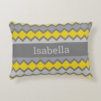 Yellow And Grey Geometric Pattern Name  Decorative Cushion