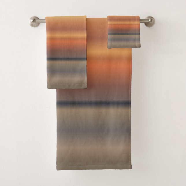 Yellow And Grey Linear Gradients Bath Towel Set (Insitu)