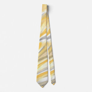 'Yellow and Grey Petals' Abstract Neck Tie
