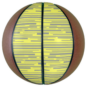Yellow and grey stripes basketball