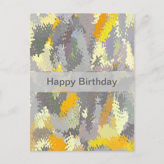 Yellow and Grey Tapestry Postcard (Front)