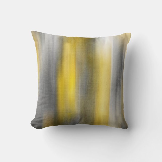 Yellow and grey Vertical Abstract Cushion (Front)