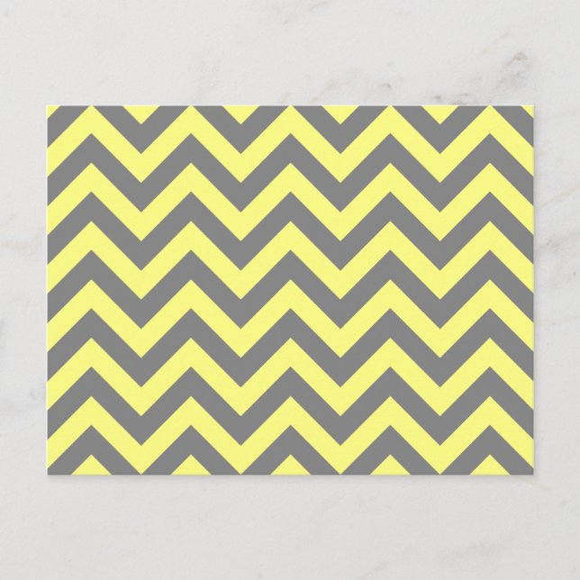 Yellow and Grey Zigzag Postcard (Front)