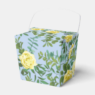 Yellow and Light Blue Rose Vintage Spring Wedding Favour Box