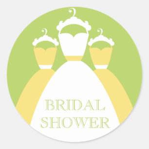 Yellow And Light Green Bridal Shower Gift Seals
