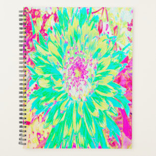 Yellow and Magenta Decorative Dahlia Flower Planner