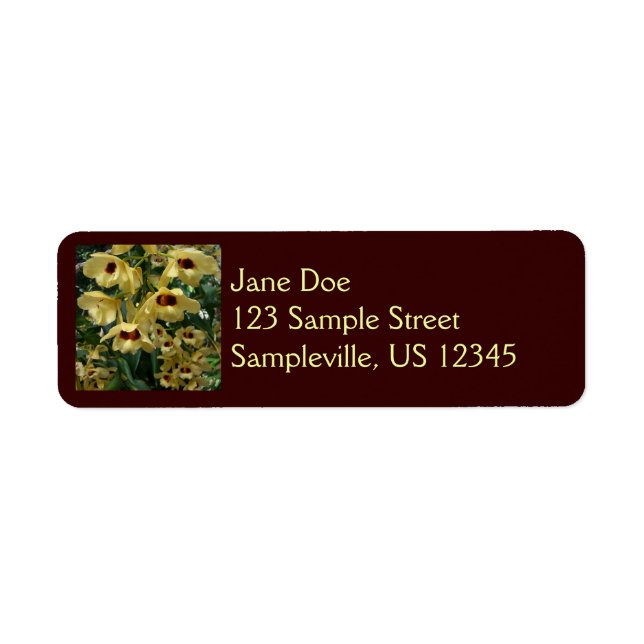 Yellow and Maroon Orchids Elegant Floral (Front)