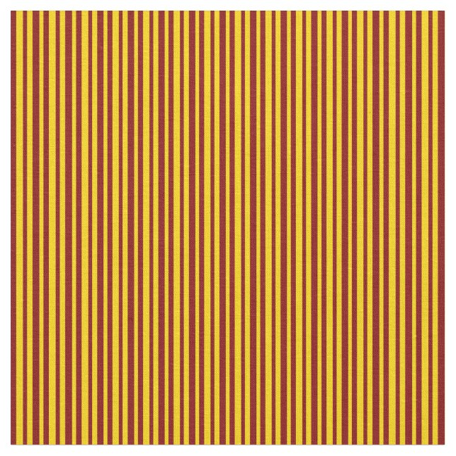 Yellow and Maroon Striped Pattern Fabric (Close Up)