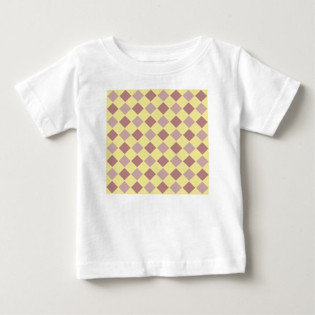 Yellow and mauve pastel pattern baby T-Shirt (Front)