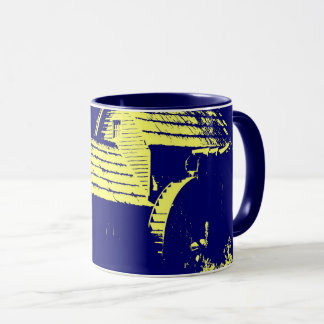 Yellow and Navy Blue Mabry Mill Mug