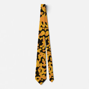 Yellow and Orange Camouflage Pattern Tie