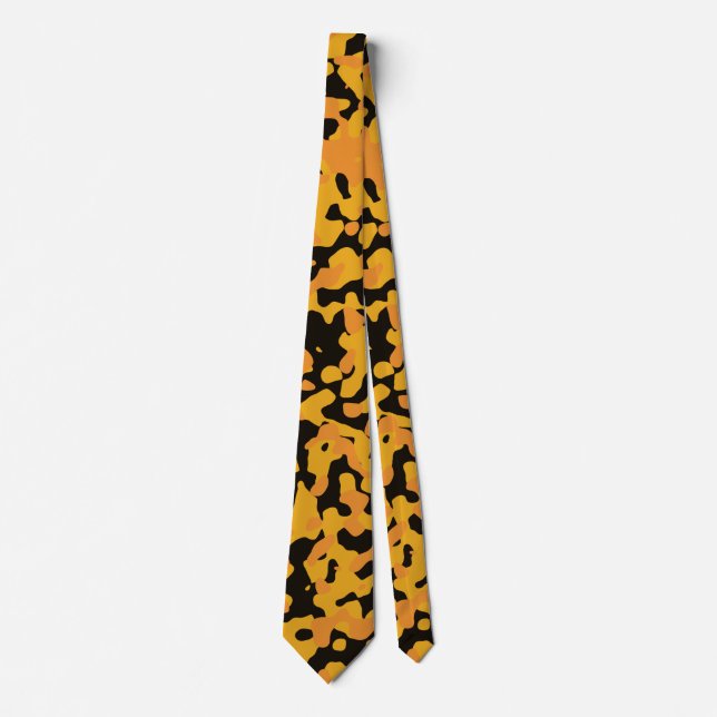 Yellow and Orange Camouflage Pattern Tie (Front)