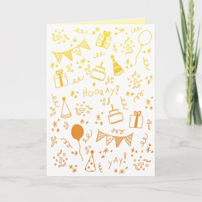 Yellow And Orange Celebration Card (Front)