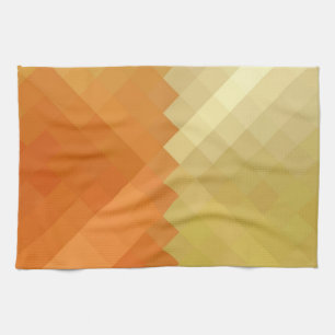 Yellow and Orange Chevron Seamless Pattern Tea Towel