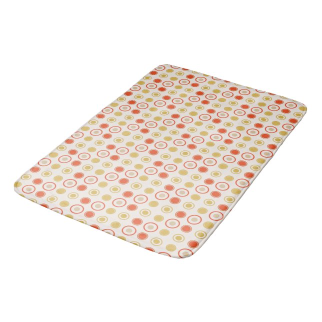 Yellow and orange Dots Bath Mat (Angled)