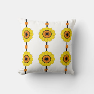 Yellow and Orange Floral Cushion