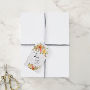 Yellow and orange floral Thank You Gift Tags