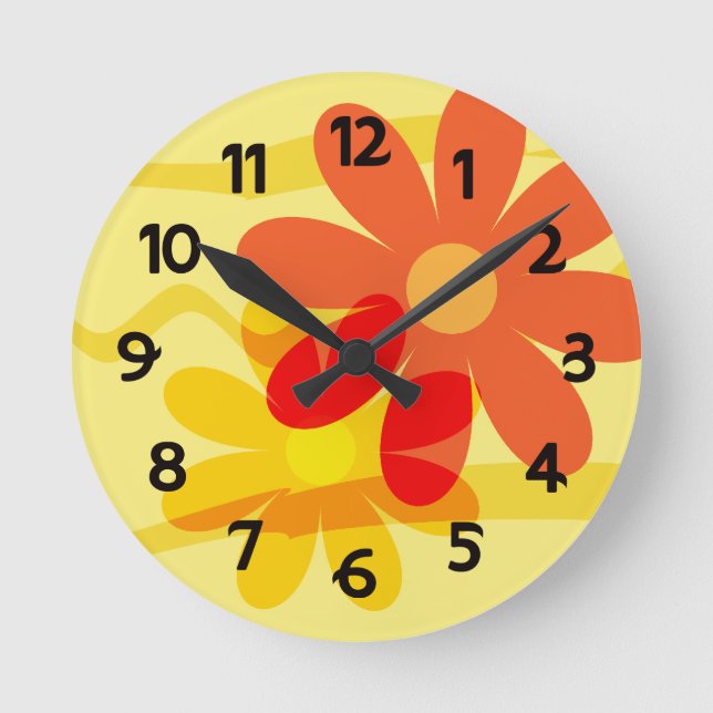 Yellow and Orange Flower Clock (Front)