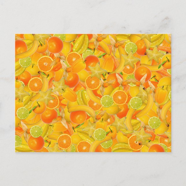 Yellow and orange fruits and vegetables postcard (Front)