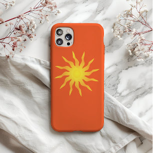 Yellow and Orange Funky Flaming Sun iPhone 12 Case
