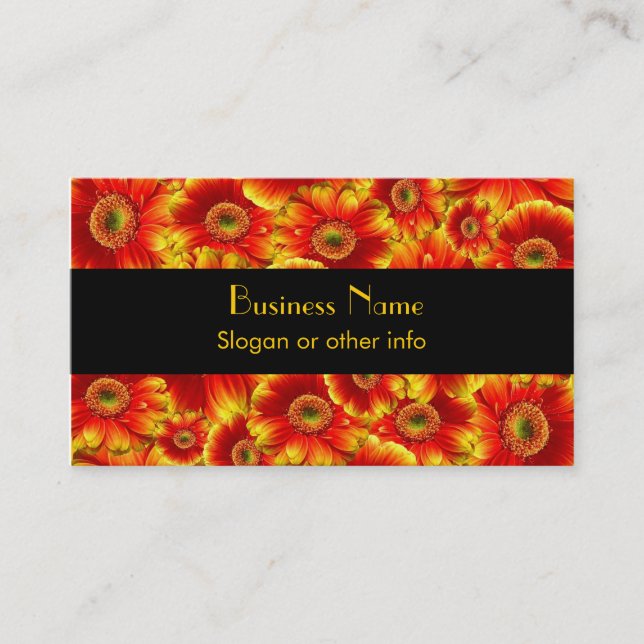 Yellow and Orange Gerbera Daisies Business Card (Front)