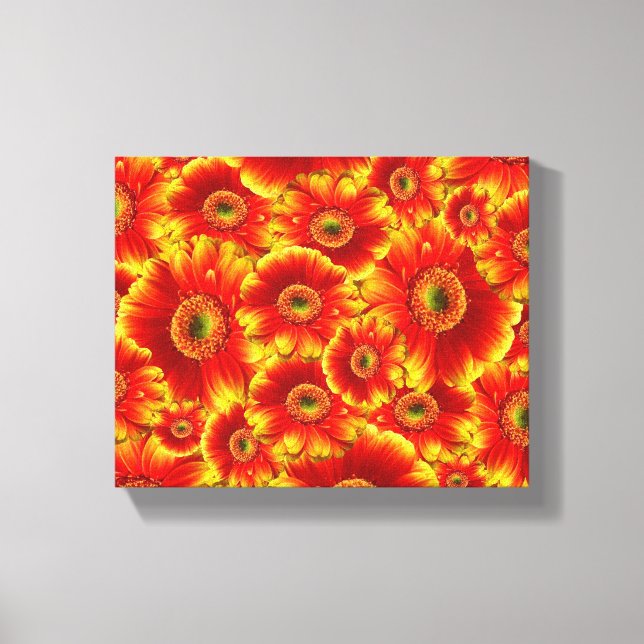 Yellow and Orange Gerbera Daisies Canvas Print (Front)