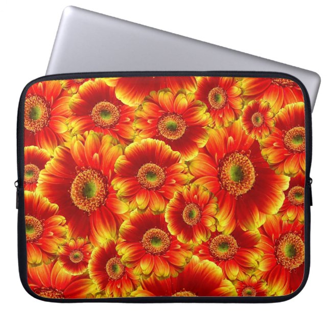 Yellow and Orange Gerbera Daisies Laptop Sleeve (Front)