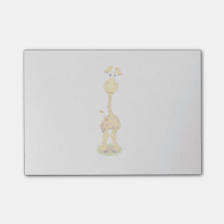 Yellow and orange happy cartoon giraffe post-it notes