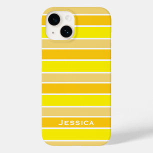 Yellow and Orange Horizontal Striped Personalised Case-Mate iPhone 14 Case