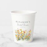Yellow and Orange Meadow Wildflowers Bridal Shower Paper Cups<br><div class="desc">Yellow and Orange Meadow Wildflowers Bridal Shower Paper Cups</div>