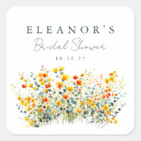 Yellow and Orange Meadow Wildflowers Bridal Shower