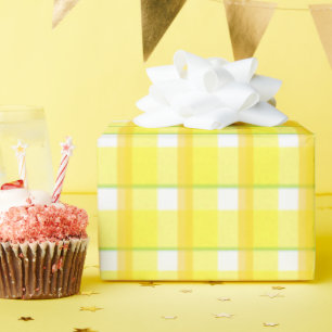 Yellow and Orange Plaid Pattern Wrapping Paper