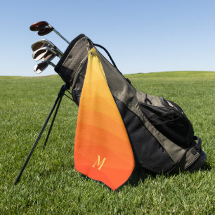 Yellow And Orange Polygonal Golf Towel