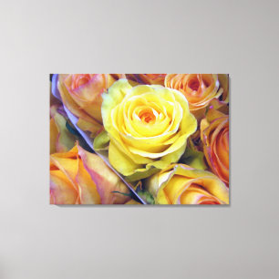 Yellow and Orange Roses Canvas Print