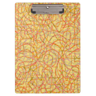Yellow and orange scribbled lines pattern clipboard